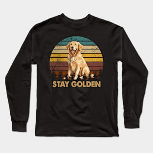 Radiant Retrievers Stay Golden, Tee Triumph for Canine Lovers Long Sleeve T-Shirt